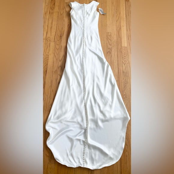 Vintage 90s Mermaid Dress Set *Size 2* GALINA Ivory Liquid Satin Sheath Gown - Picture 6 of 8